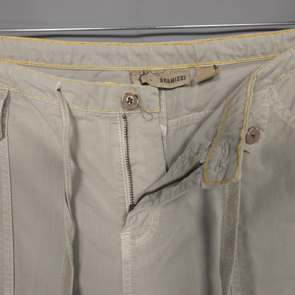 GRAMICCI Women's Pants Size 6 Straight Flare Drawstring Hiking Gray Green - Picture 8 of 12